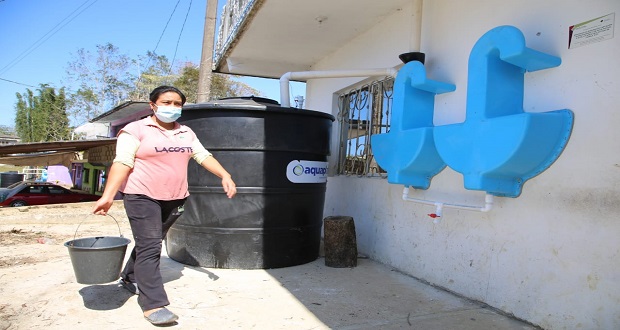 Instala Bienestar 110 sistemas de captación de agua en Puebla