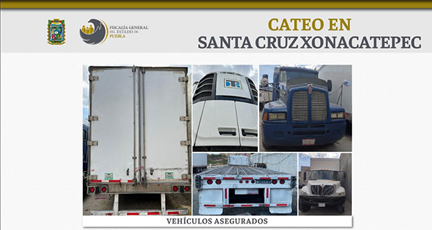 FGE recupera cinco unidades de carga a través de cateo en Amozoc