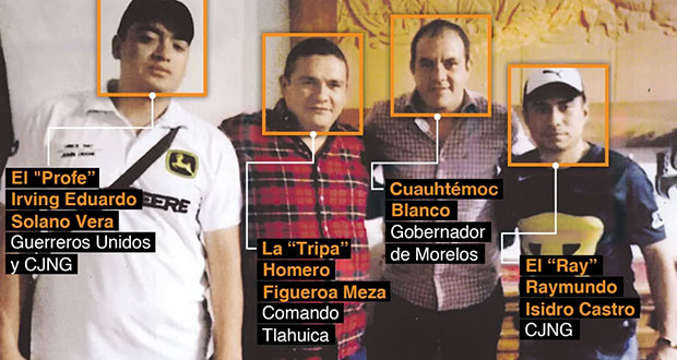Foto exhibe a gobernador de Morelos con presuntos narcotraficantes