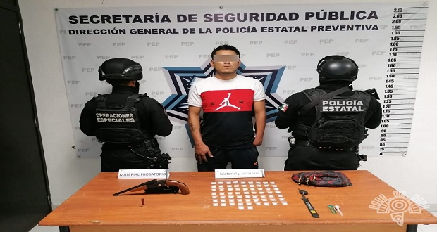 Con 72 dosis de cristal, SSP detiene a hombre en Amozoc