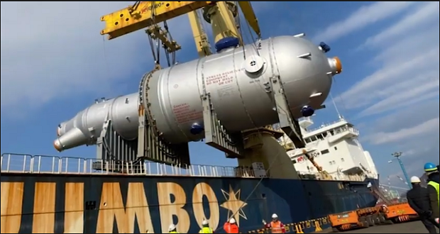 En refinería de Dos Bocas, reciben reactores para planta de azufre