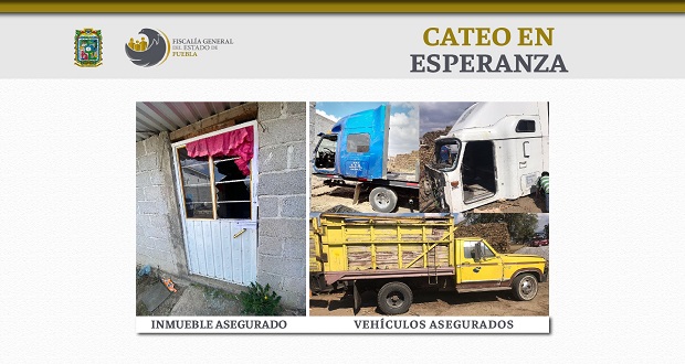 En cateo en Esperanza, FGE recuera 3 vehículos robados