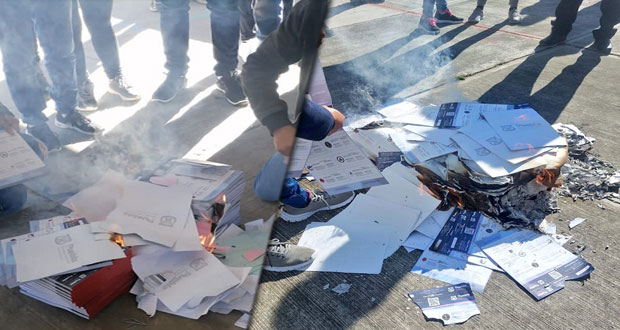 Reportan quema de boletas en casilla de San Miguel Canoa y la cierran