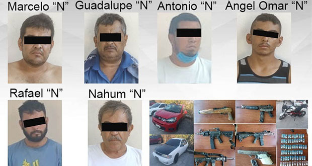 En Morelos, Marina detiene a 6 personas que llevaban armas y droga