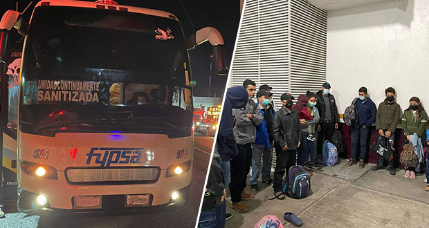 En Puebla, INM identifica a 33 migrantes transportados en autobuses