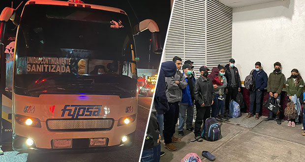 En Puebla, INM identifica a 33 migrantes transportados en autobuses 