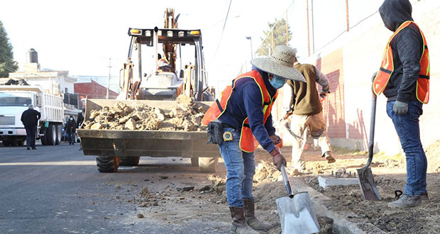 Rehabilitación de la 55 Sur, con avance del 80%: Comuna de Puebla