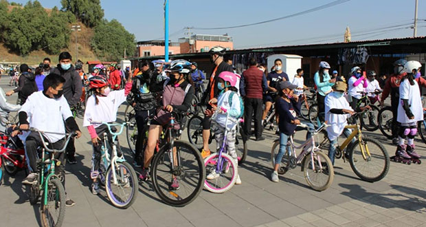 Con rodada, San Pedro Cholula fomenta la actividad física entre familias