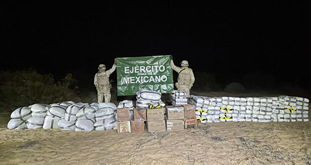 Ejército y GN aseguran más de dos toneladas de drogas en Sonora