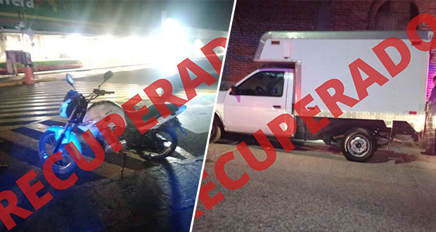 Recuperan en San Pedro Cholula camioneta y moto con reporte de robo