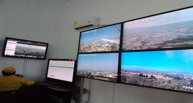 Con 27 cámaras, en centro de monitoreo detectan incendios forestales en Puebla