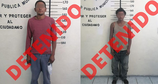 Detiene policía de San Pedro Cholula a dos por robo a casa