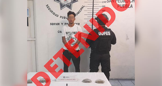 En San Pedro Cholula, detienen a narcomenudista