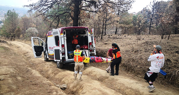 PC de San Pedro rescata a ciclista accidentado en cerro Zapotecas