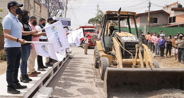 San Andrés Cholula inicia adoquinamiento de calle en Acatepec