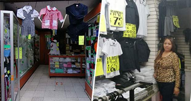 Venta de uniformes escolares sube 40% por regreso a aulas en Puebla