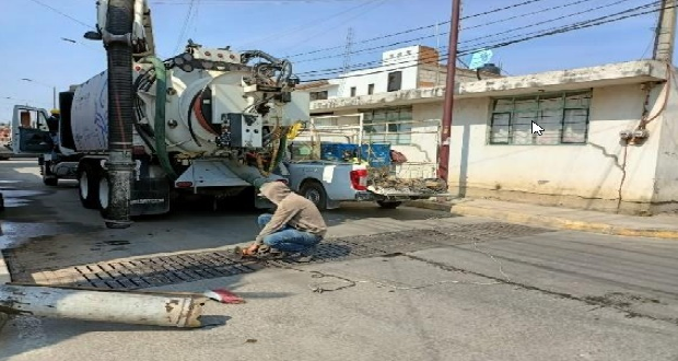 Siguen labores preventivas por lluvias en San Pedro Cholula