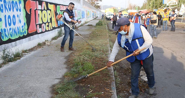 Ayuntamiento realiza jornada de limpieza en bulevar Xonacatepec