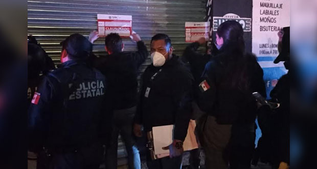 Clausuran 11 establecimientos de Puebla capital