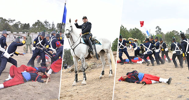 Como ocurrió hace 160 años, soldados mexicanos reviven la Batalla de Puebla