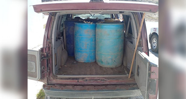 En Chignahuapan, policías aseguran combustible robado
