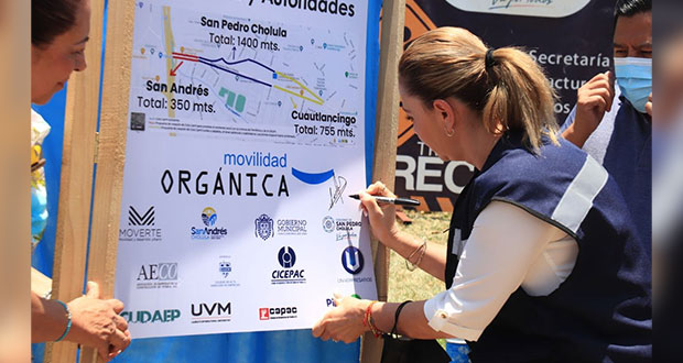 En Cuautlancingo, San Pedro y San Andrés rehabilitan ciclovía