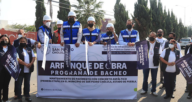 Inicia programa intensivo de bacheo en San Pedro Cholula