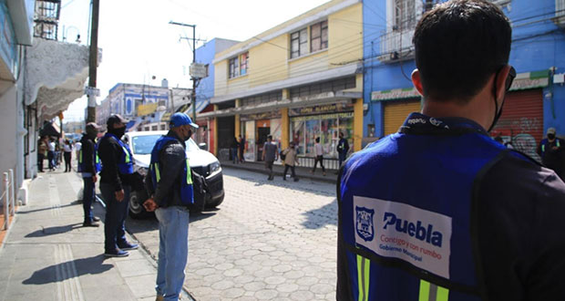 Operativo evita colocación de 65 puestos ambulantes en CH de Puebla