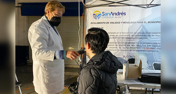 San Andrés Cholula implementa Operativo Alcoholímetro; 3, con grado alto