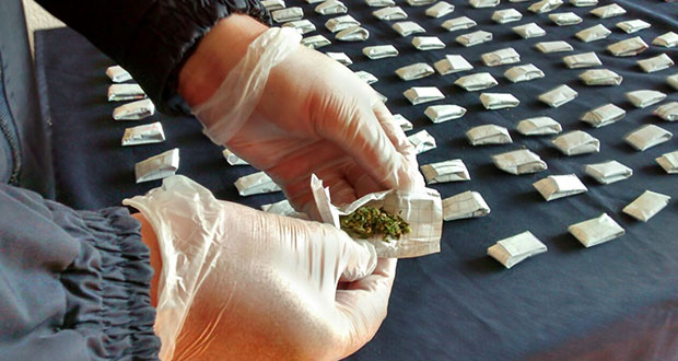 Destaca SSPC detención de cuatro sujetos con droga en Puebla