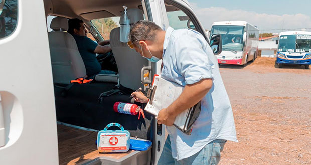 Pasan revisión, 176 unidades del transporte público en Puebla