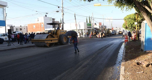 Rehabilitación de la 16 de Septiembre, en Puebla capital, al 80%
