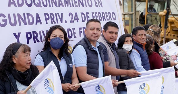 San Andrés Cholula inicia adoquinamiento en privadas de Cacalotepec