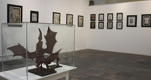 Artista poblano Paul Barrera expone su obra en Casa de la Cultura