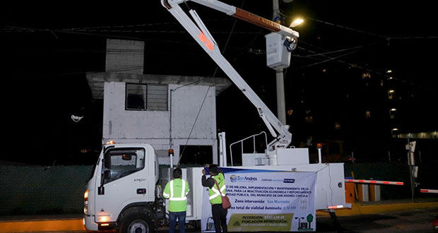 Ayuntamiento de San Andrés Cholula inaugura alumbrado público