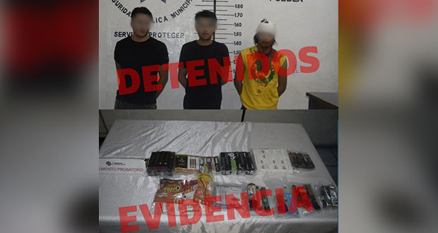 Caen 3 presuntos narcomenudistas en San Pedro Cholula