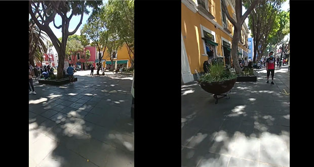 Calle 5 de Mayo del CH de Puebla luce sin vendedores ambulantes