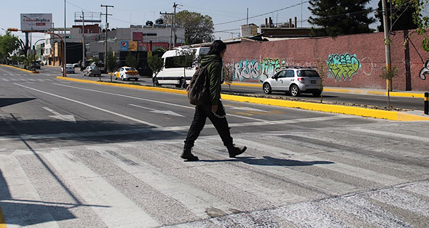 Con pasos peatonales, sólo 5.7% de 70 mil manzanas en zonas urbanas de Puebla
