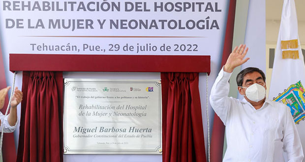 Inauguran rehabilitación del Hospital de la Mujer en Tehuacán