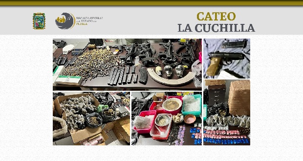 En La Cuchilla, FGE aseguró 50 kilos de droga, armas y cartuchos