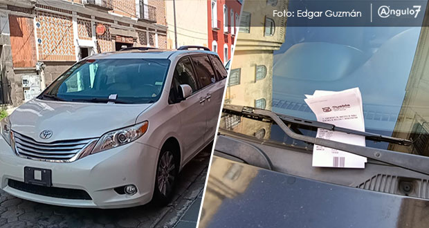 Por estacionar mal o en área de carga, ya multan en parquímetros de Puebla