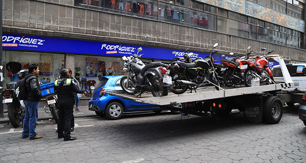 Por mal uso de parquímetros en CH, grúa se lleva 6 motos  