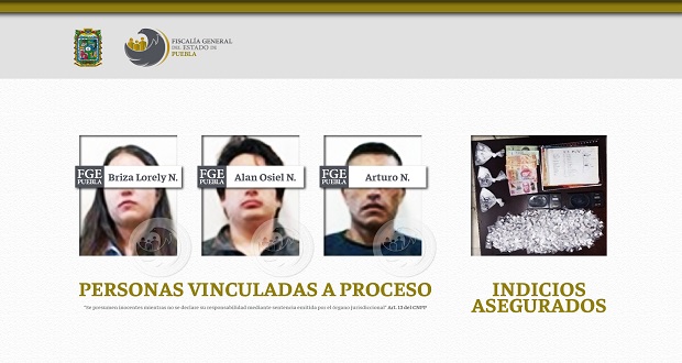 Vinculan a proceso a tres por posesión de droga en Teziutlán