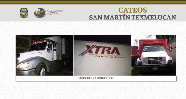 En Texmelucan, en cateos la FGE asegura vehículos robados