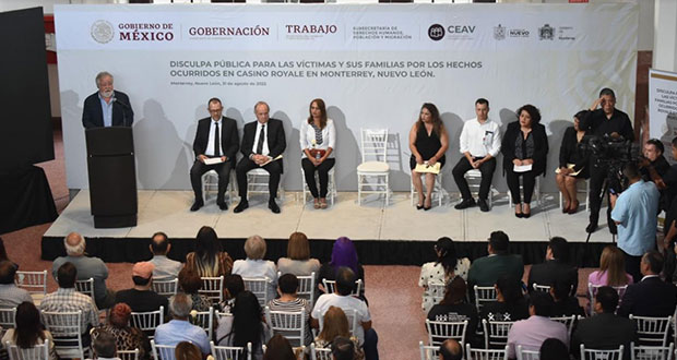Estado ofrece disculpa a 11 años del atentado en Casino Royale