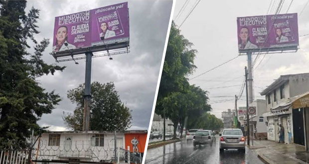 PAN pone queja en INE por espectaculares de Sheimbaum en Puebla