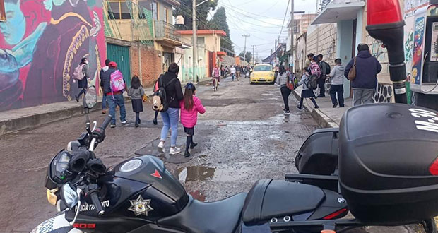 San Pedro Cholula aplica operativo para regreso a clases seguro