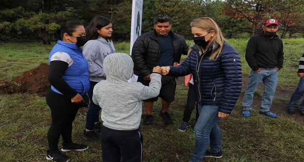Paola Angon encabeza jornada de reforestación en cerro Zapotecas