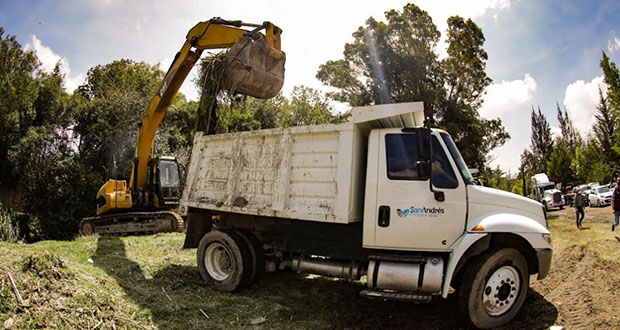 Ayuntamiento de San Andrés Cholula inicia limpieza del río Zapatero