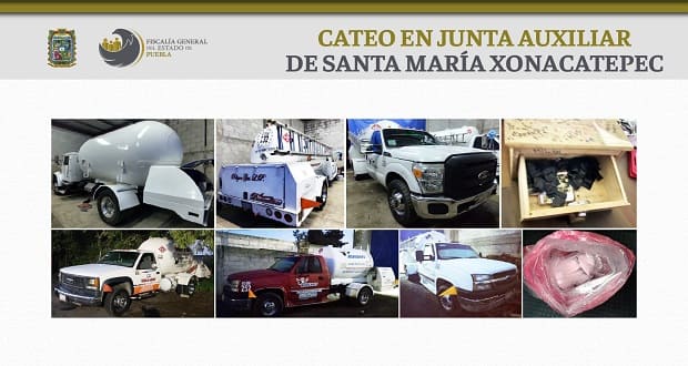 Decomisan autotanques y 110 dosis de droga, tras cateo en Xonacatepec